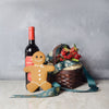 Gingerbread Man & Wine Gift Set from California Baskets-California Delivery