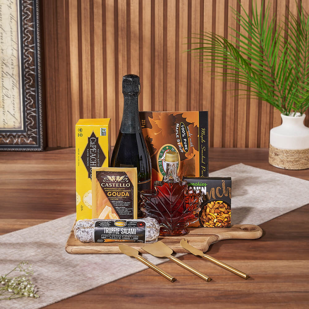 Gourmet Cheese & Champagne Gift Basket, champagne gift, champagne, sparkling wine gift, sparkling wine, seafood gift, seafood, California delivery