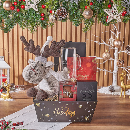 Gourmet Christmas Reindeer Set, christmas gift, christmas, chocolate gift, chocolate, hot chocolate gift, hot chocolate, California delivery