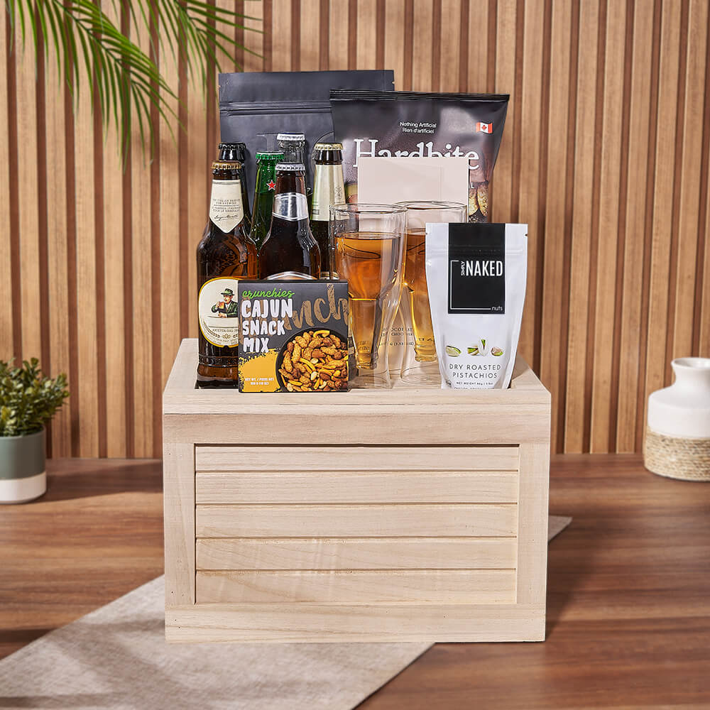 Gourmet Snack & Beer Gift Crate, beer gift, beer, snack gift, snack, California delivery