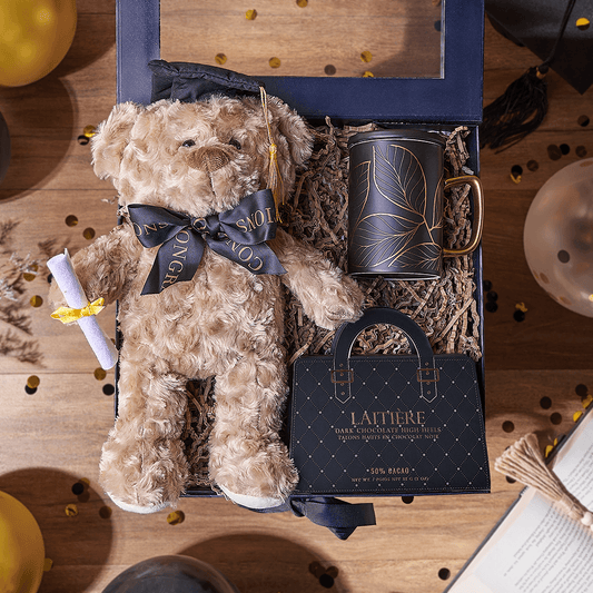 Graduation Bear Gift Box, chocolate gift, chocolate, graduation gift, graduation, California delivery