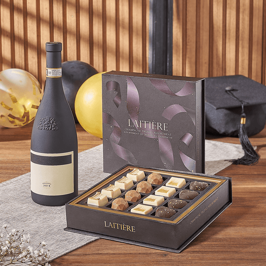 Graduation Wine & Truffle Gift, graduation gift, graduation, wine gift, wine, chocolate gift, chocolate, California delivery