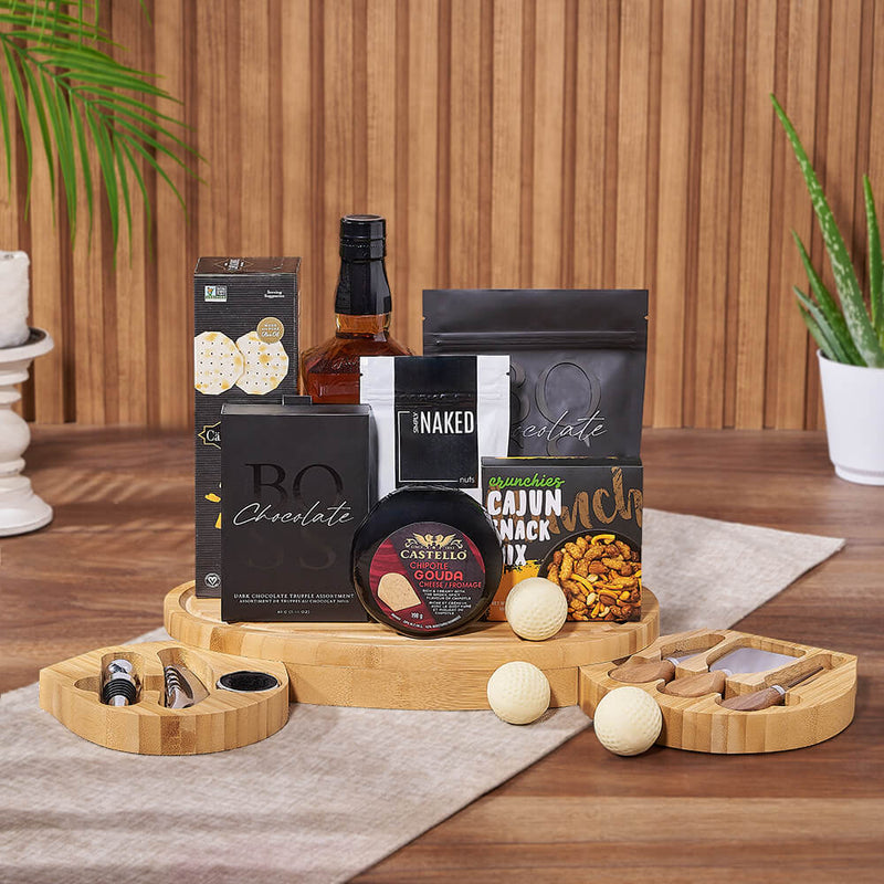 Hole in One Gourmet Gift Set, liquor gift, liquor, cookie gift, cookies, chocolate gift, chocolate, California delivery