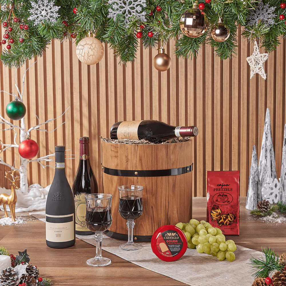 Holiday Fine Wine &amp; Cheese Barrel