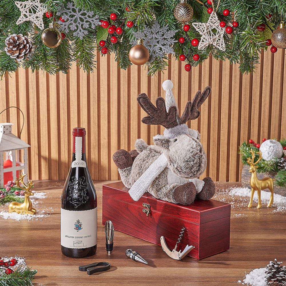 Holiday Reindeer &amp; Cheer Gift Set, wine gift, wine, christmas gift, christmas, California delivery