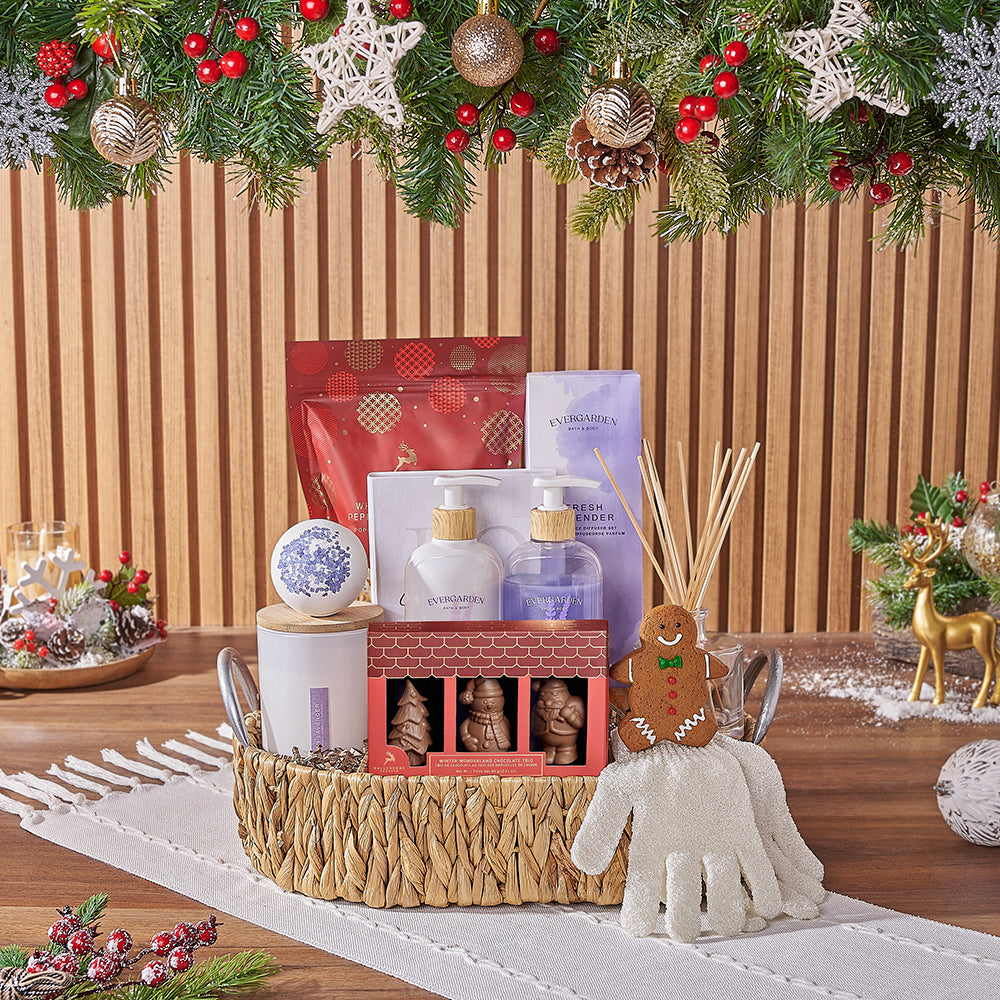 Holiday Treat & Spa Gift, spa gift, spa, Christmas gift, Christmas, chocolate gift, chocolate, California delivery