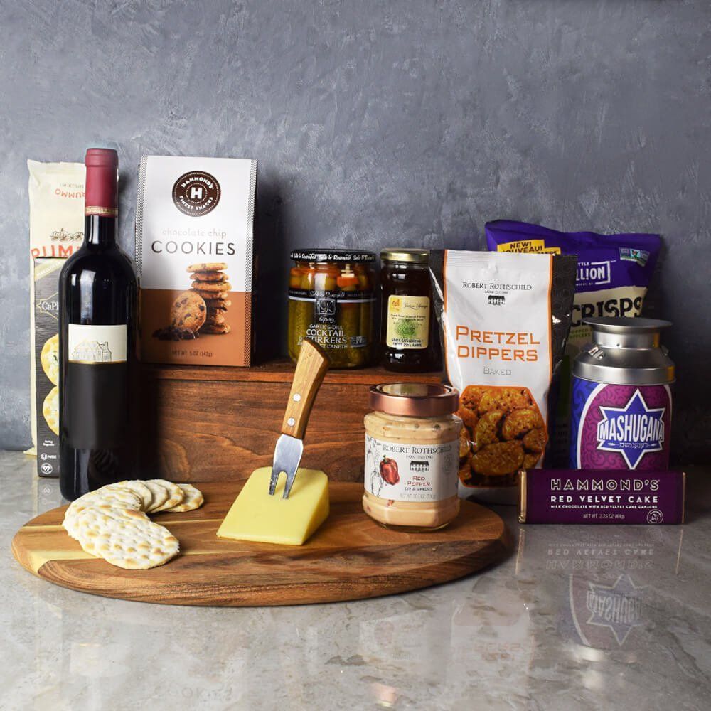 Kosher Wine &amp; Cheese Basket from California Baskets - California Delivery