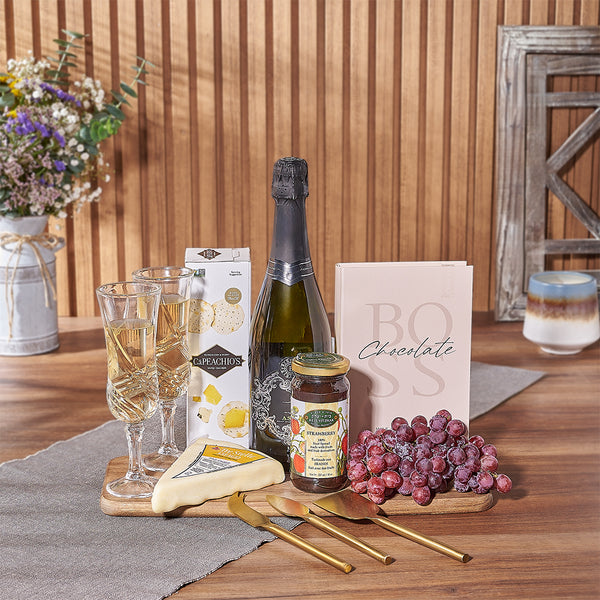 Shavuot Gift Baskets - Kosher Celebration Platter from California Baskets - Champagne Gift Basket - California Delivery
