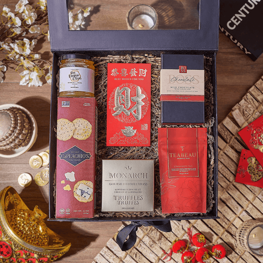 Lucky Tea & Chocolate Gift Box, chinese new year gift, chinese new year, lunar new year gift, lunar new year, California delivery
