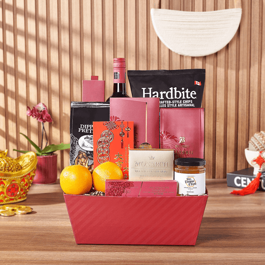 Lucky Wine & Snack Gift Set, wine gift, wine, chinese new year gift, chinese new year, lunar new year gift, lunar new year, California delivery