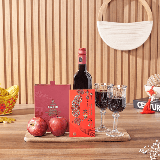 Lunar New Year Wine & Chocolate Gift, wine gift, wine, chinese new year gift, chinese new year, lunar new year gift, lunar new year, California delivery
