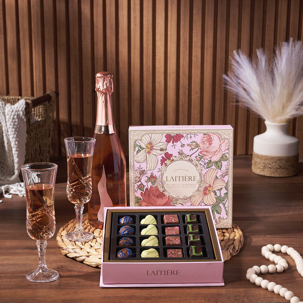 Luxe Treasures & Champagne Gift from California Baskets - Champagne Gift Set - California Delivery