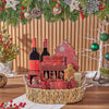 Merry Berry Christmas Basket, wine gift, wine, chocolate gift, chocolate, cookie gift, cookie, California delivery