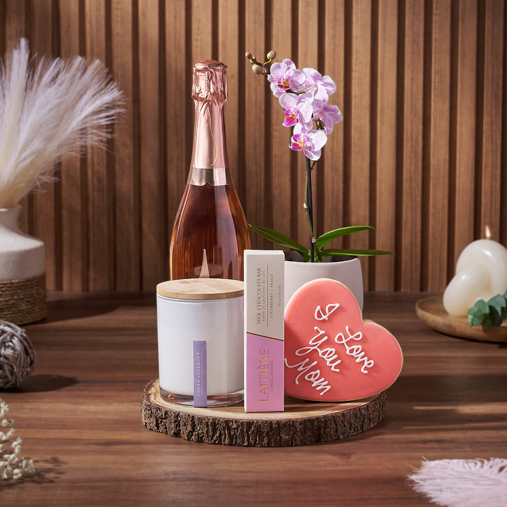 Mother’s Day Confections &amp; Champagne Gift, mothers day gift, mothers day, champagne gift, champagne, sparkling wine gift, sparkling wine, plant gift, plant, California delivery