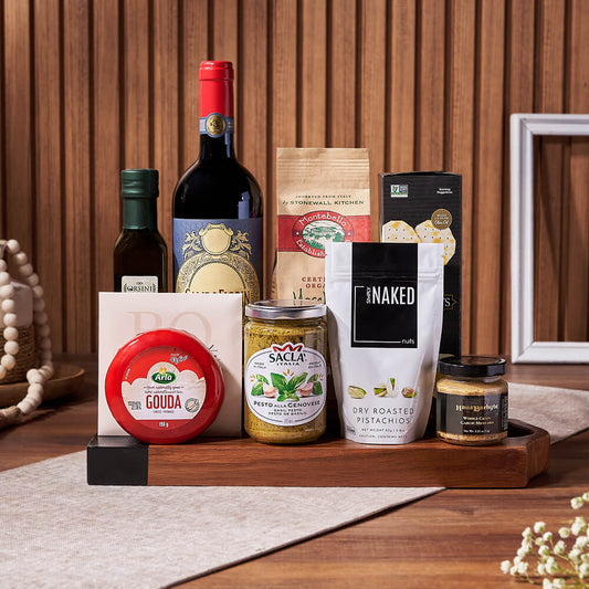 Pasta Feast & Wine Gift Set, wine gift, wine, pasta gift, pasta, cheese gift, cheese, California delivery