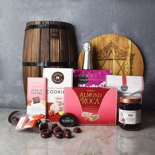  Prestigious Rosh Hashanah Chocolate Gift Set from California Baskets - Champagne Gift Basket -California Delivery