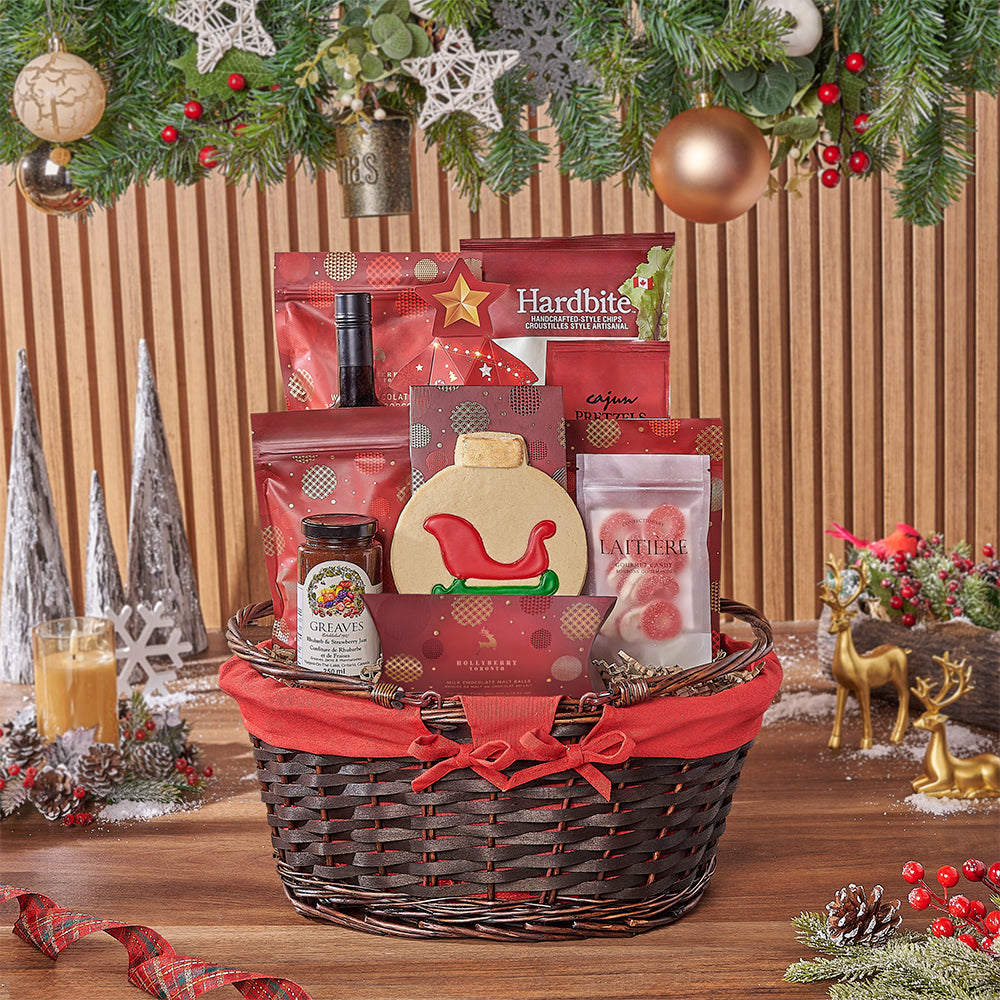 Red & White Christmas Wine Set, wine gift, wine, christmas gift, christmas, chocolate gift, chocolate, California delivery