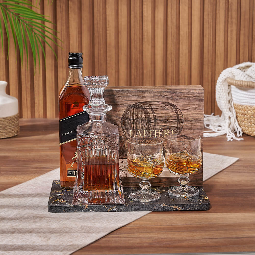Richmond Hill Liquor &amp; Chocolate Gift Basket, liquor gift, liquor, decanter gift, decanter, chocolate gift, chocolate, California delivery
