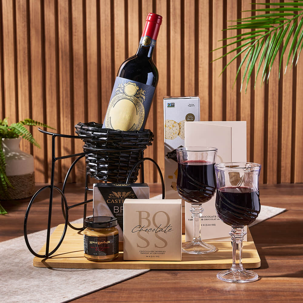 Sensational Wine &amp; Treats for Two Gift, wine gift, wine, cheese gift, cheese, chocolate gift, chocolate, California delivery