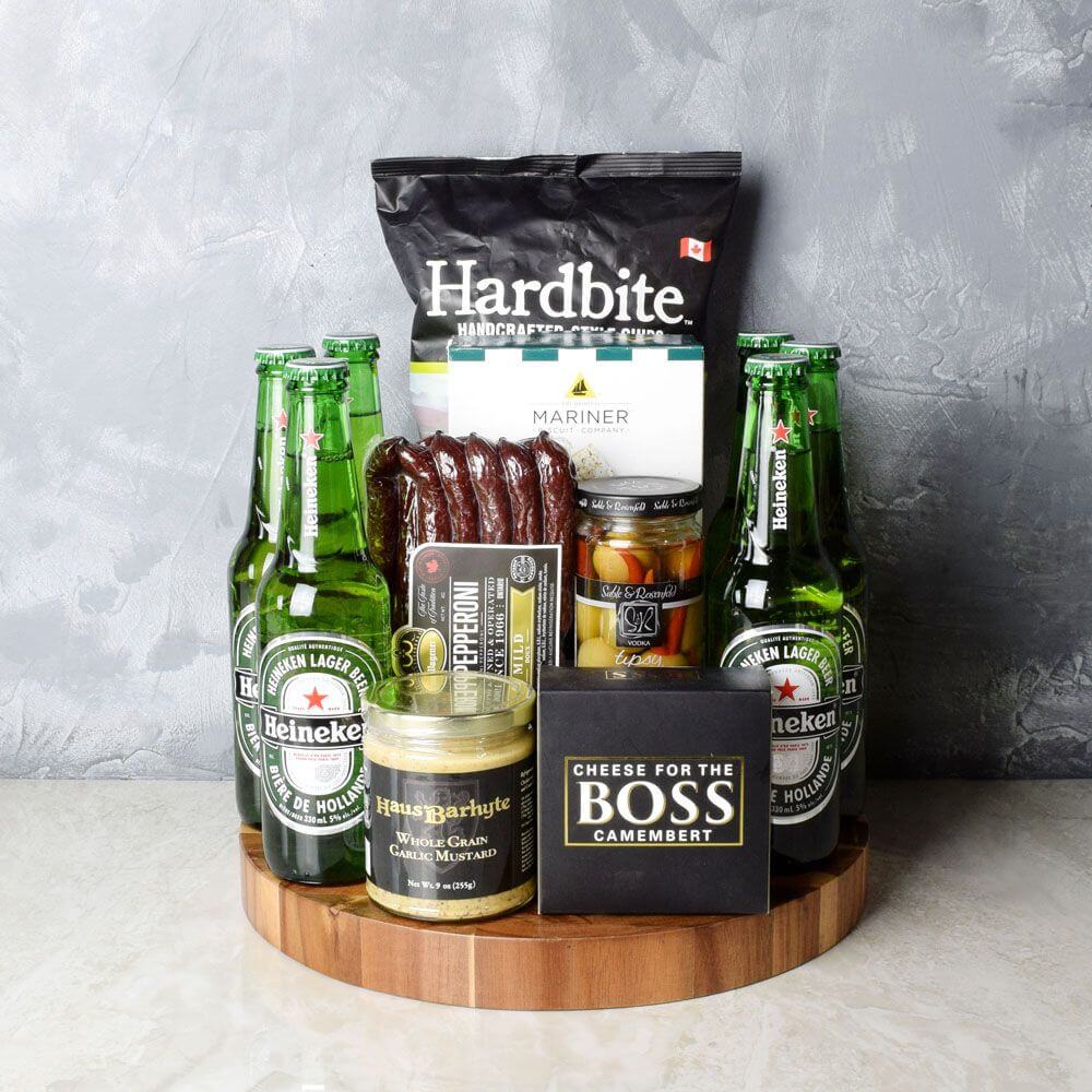 Six Pack &amp; Snack Gift Set from California Baskets - Beer Gift Basket - California Delivery