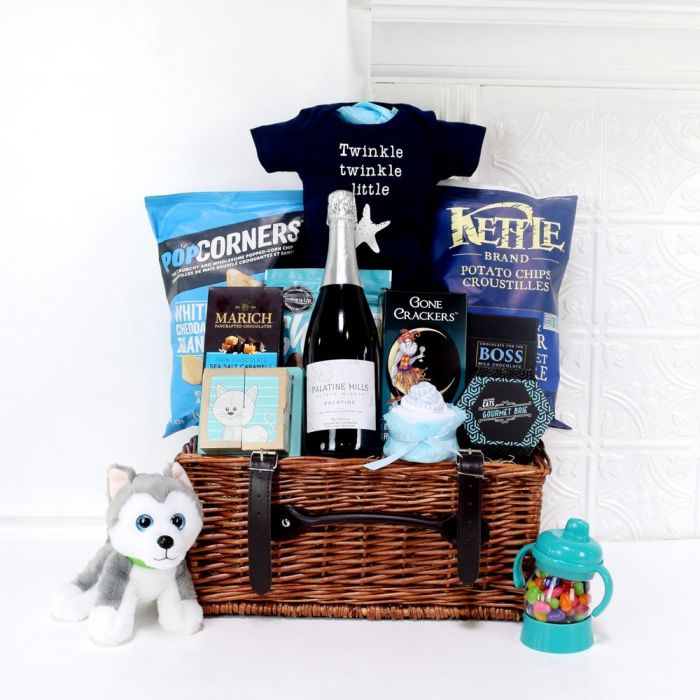 Special Delivery For The Baby Gift Basket from California Baskets - Champagne Gift Set - California Delivery.