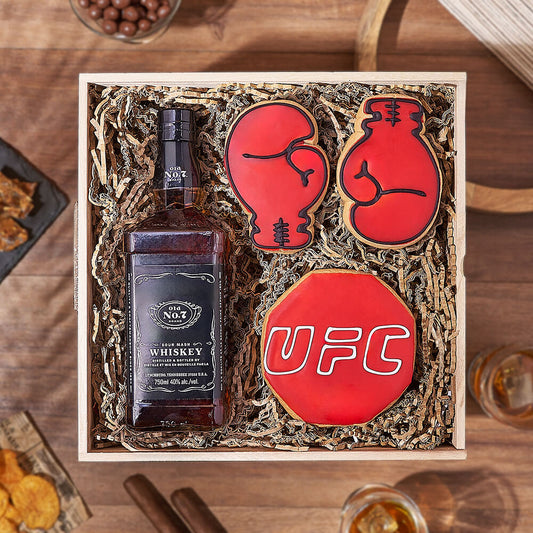Spirits & Boxing Cookie Gift, liquor gift, liquor, cookie gift, cookie, sports gift, sports, California delivery