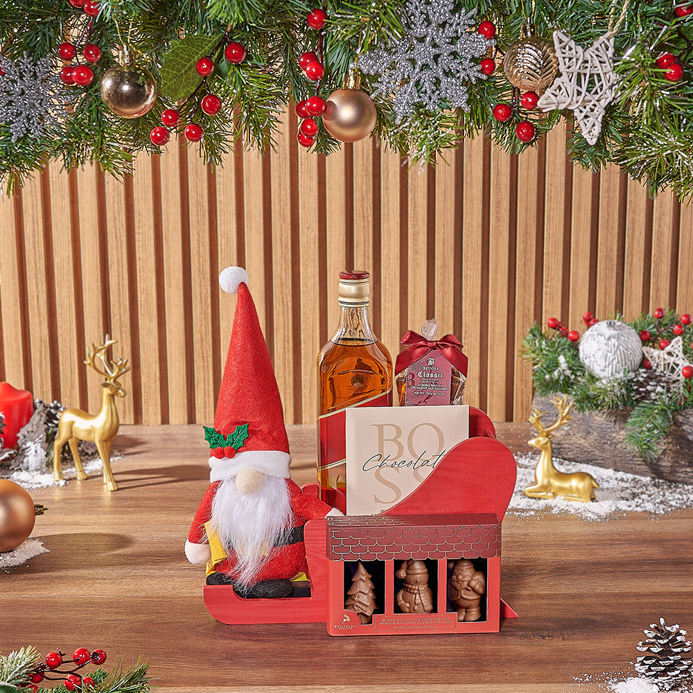 Spirits &amp; Sleighing Gift Set, Christmas gift, Christmas, liquor gift, liquor, chocolate gift, chocolate, California delivery