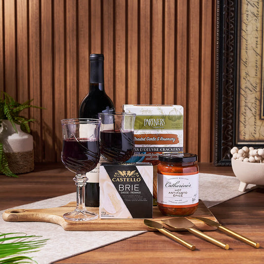 Start Spreading the News Wine & Cheese Gift Basket, wine gift, wine, cheese gift, cheese, California delivery
