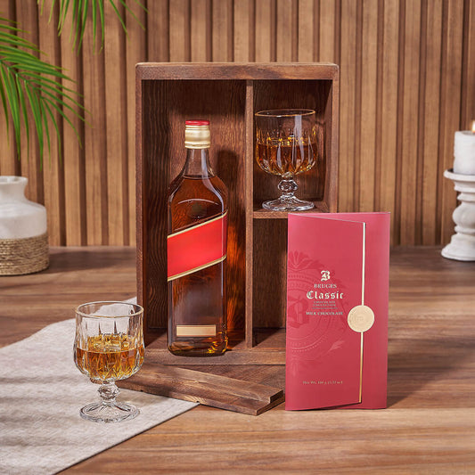 Summerhill Liquor & Treats Basket, liquor gift, liquor, chocolate gift, chocolate, California delivery
