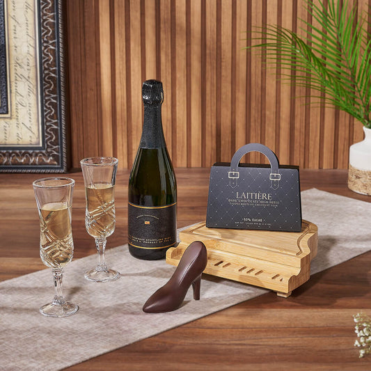 Sweet Chocolate & Champagne Gift, champagne gift, champagne, sparkling wine gift, sparkling wine, chocolate gift, chocolate, California delivery
