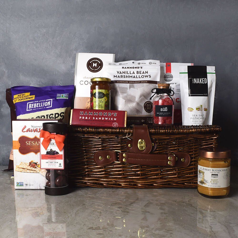 Sweet &amp; Savoury Kosher Treats Basket from California Baskets - California Delivery