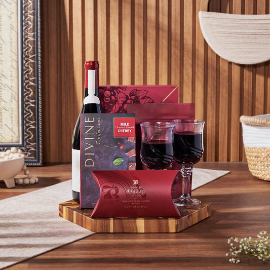 Tempting Chocolate & Wine Gift, wine gift, wine, chocolate gift, chocolate, California delivery