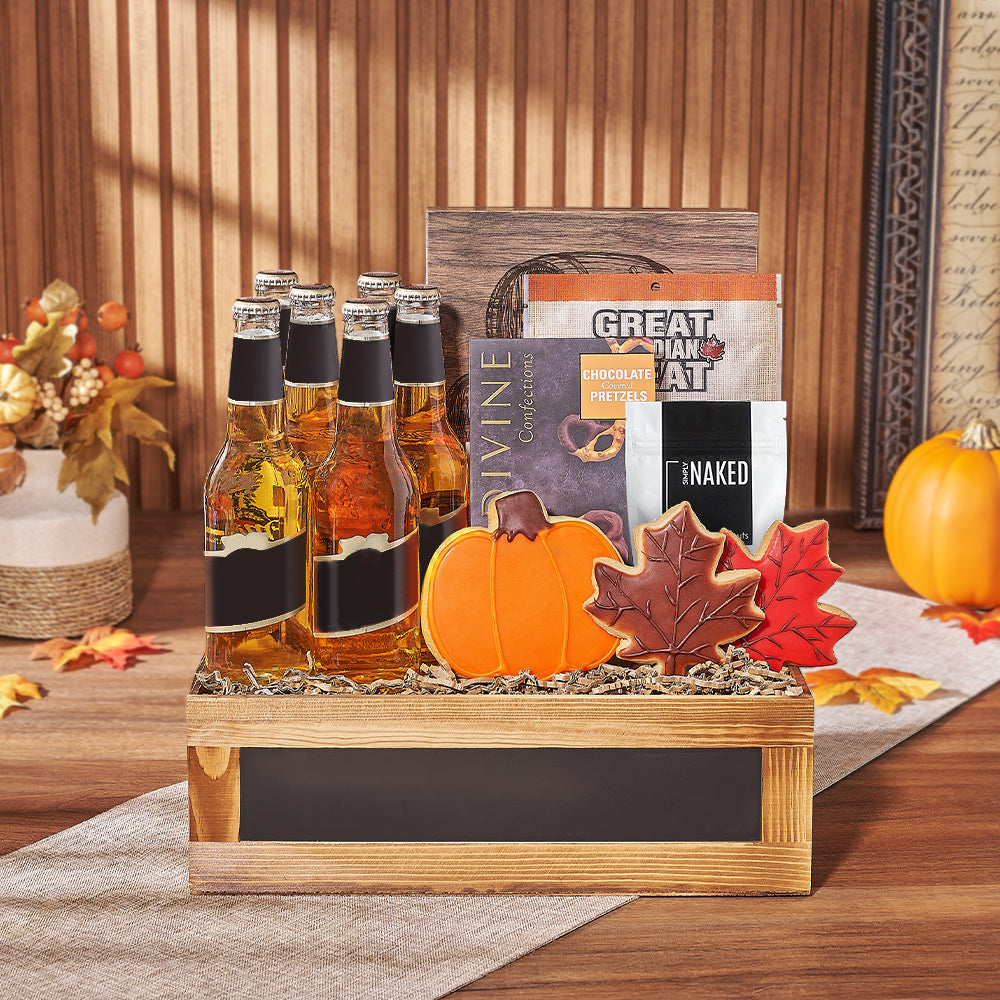 Thanksgiving Beer & Treats Basket, thanksgiving gift, thanksgiving, beer gift, beer, cookie gift, cookie, California delivery