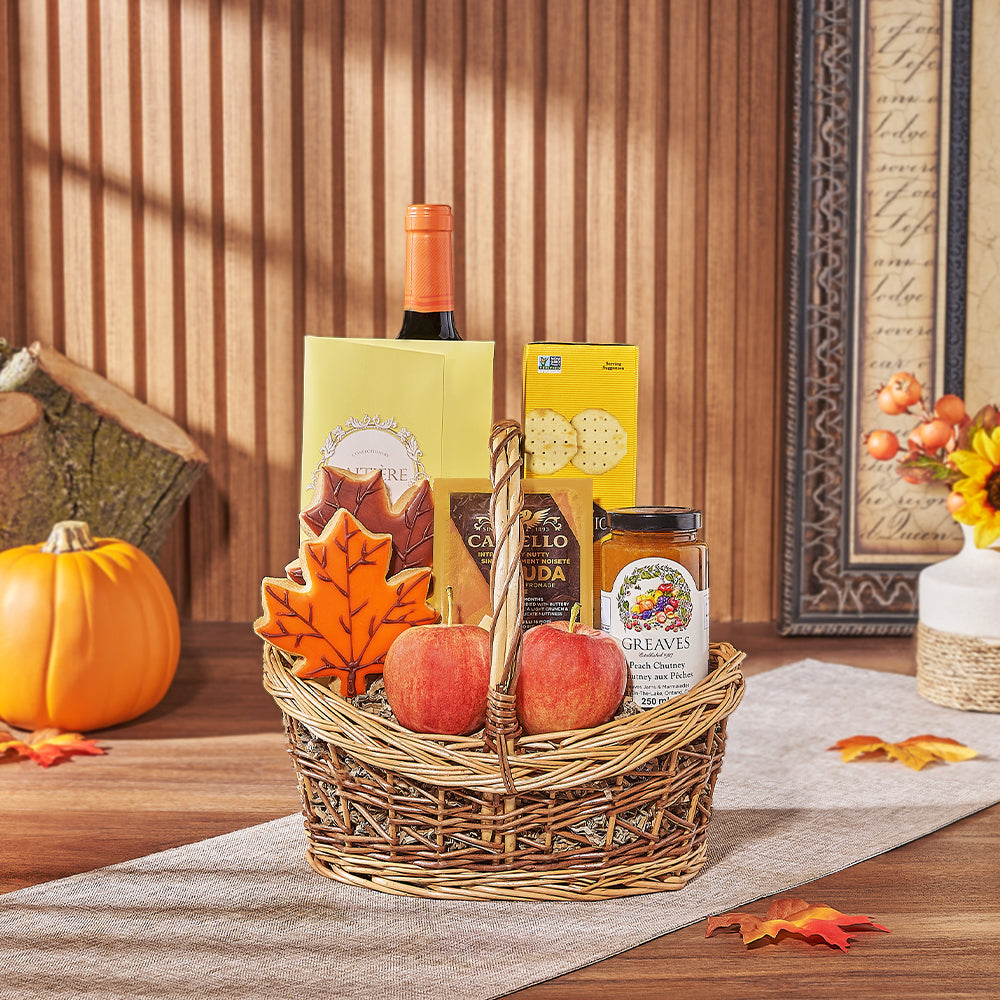 Thanksgiving Fruit &amp; Wine Basket, wine gift, wine, fruit gift, fruit, cookie gift, cookie, thanksgiving gift, thanksgiving, California delivery