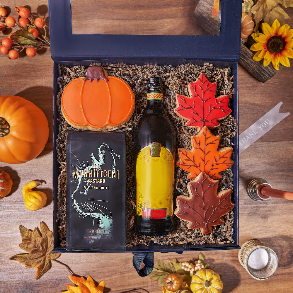 Thanksgiving Spirits &amp; Coffee Gift, coffee gift, coffee, liquor gift, liquor, thanksgiving gift, thanksgiving, cookie gift, cookie, California delivery