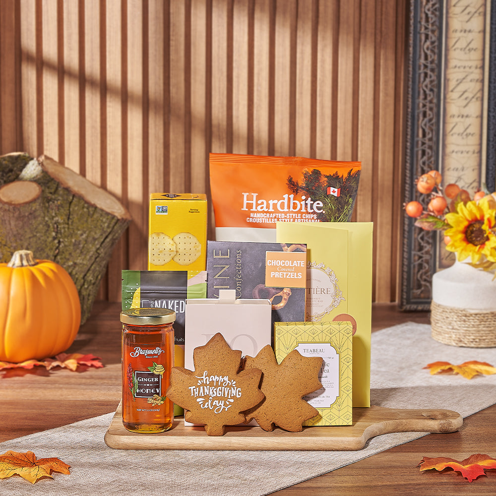 Thanksgiving Tea &amp; Treat Gift, thanksgiving gift, thanksgiving, tea gift, tea, chocolate gift, chocolate, cookie gift, cookie, California delivery