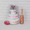 The Diaper Gateau Gift Set with Champagne From California Baskets - California Delivery