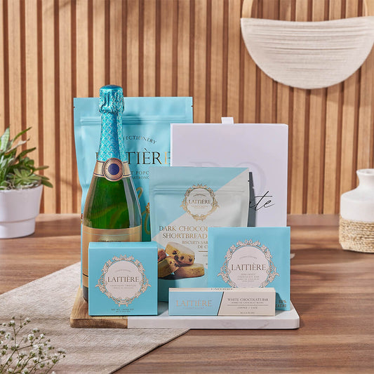 The Ravishing Gourmet Gift Basket, champagne gift, champagne, sparkling wine gift, sparkling wine, chocolate gift, chocolate, California delivery