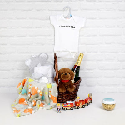 The Unisex Baby Celebration Set from California Baskets - Champagne Gift Basket - California Delivery.