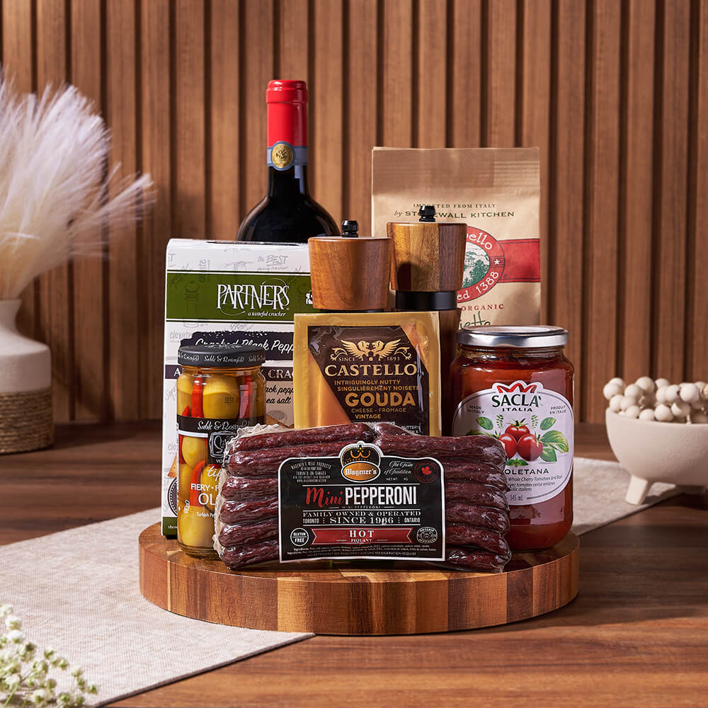 Wine &amp; Pasta Serving Gift, wine gift, wine, pasta gift, pasta, cheese gift, cheese, charcuterie gift, charcuterie, California delivery
