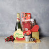 York Festive Champagne Set from California Baskets - Holiday Gift Basket - California Delivery